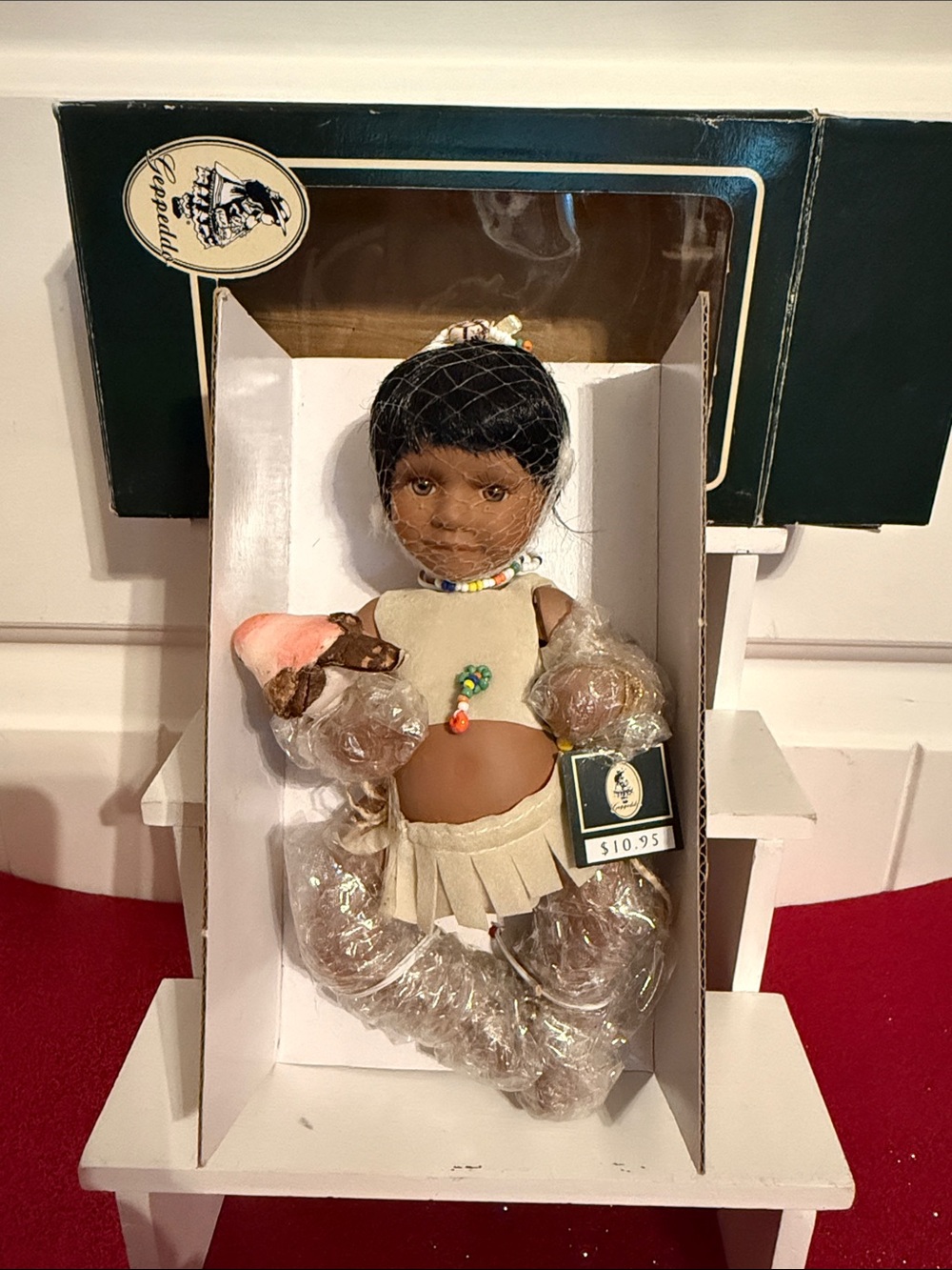 Unbranded Brown Skin Collectible Doll with Cream Outfit